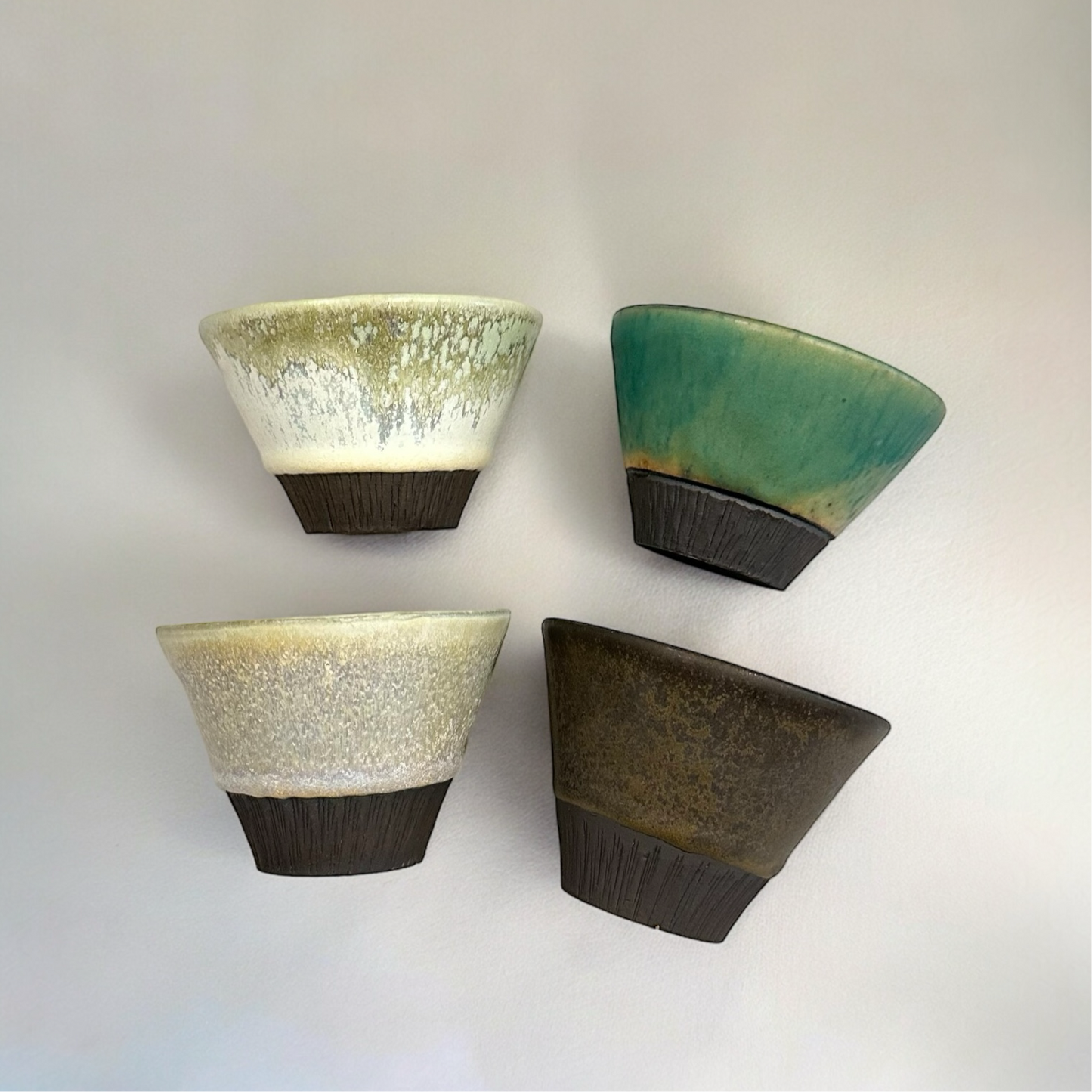"Japanese Pottery" Handmade Pottery Cup ( Mountain Green )