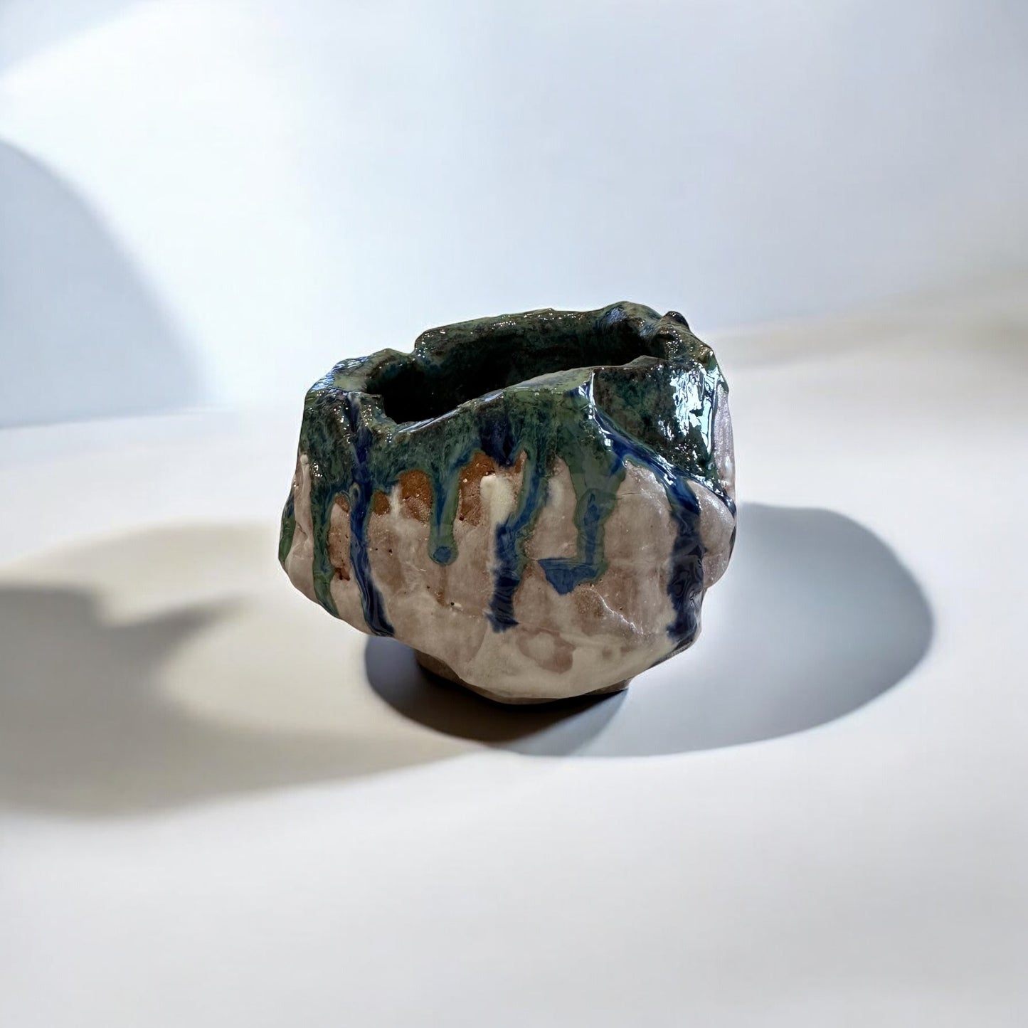 《 好人製陶 》手工盆器 藍釉之雲