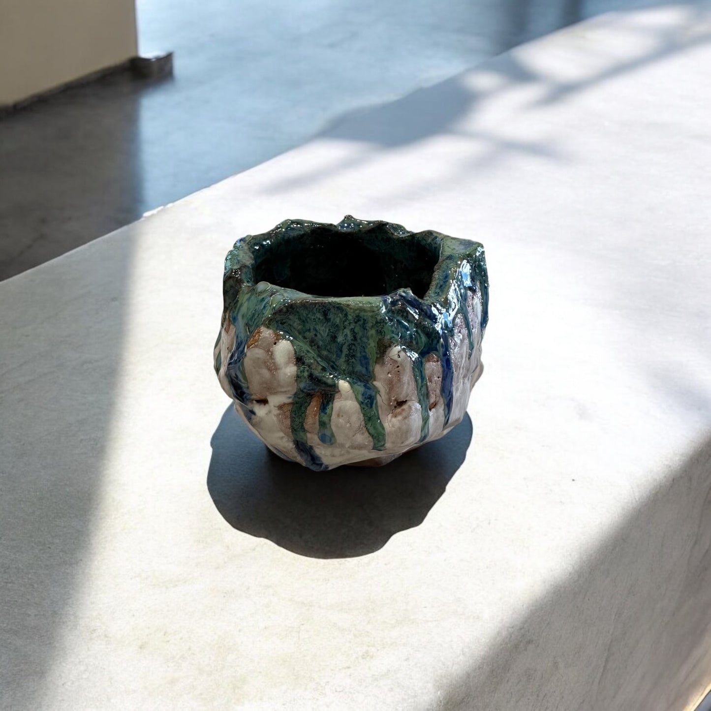 《 好人製陶 》手工盆器 藍釉之雲