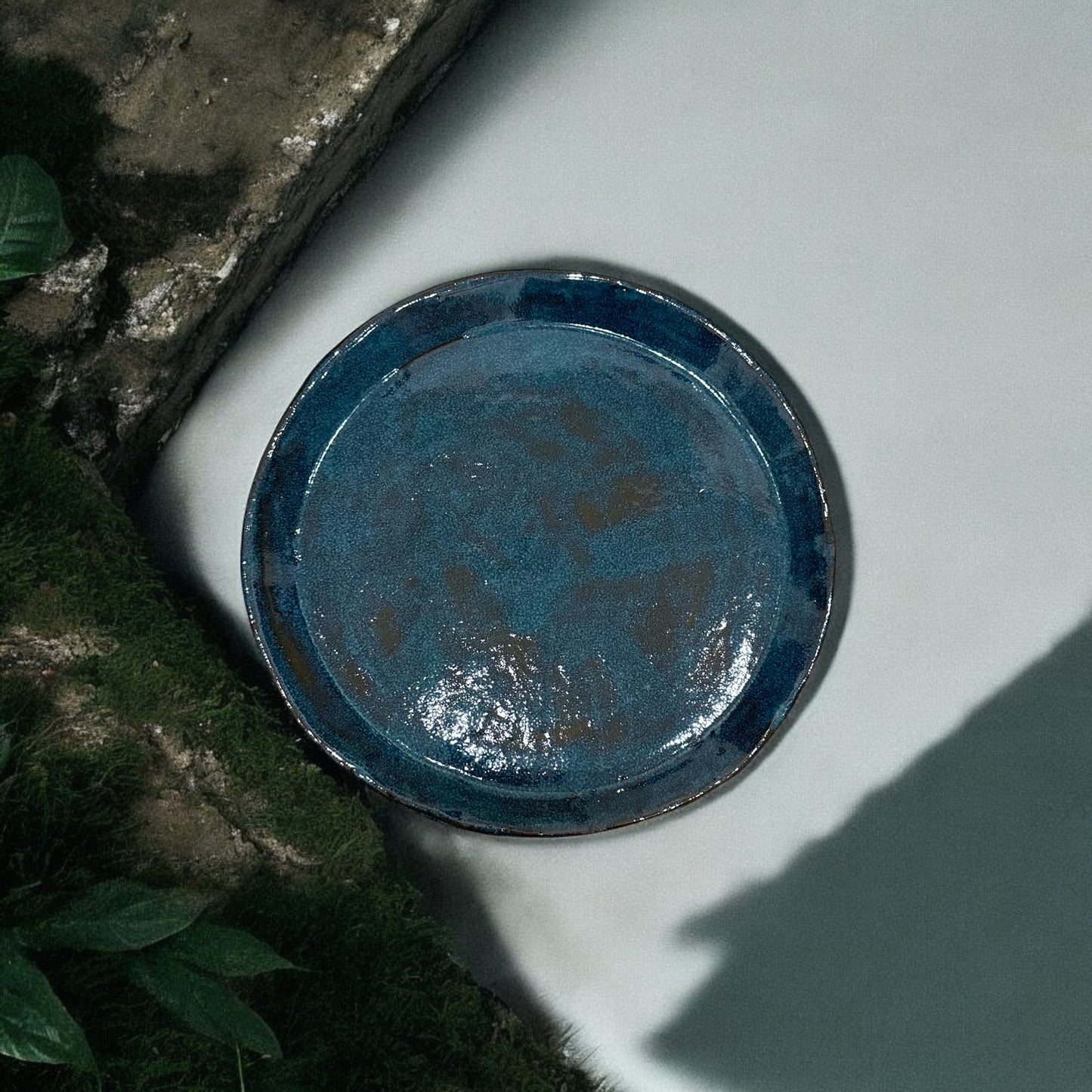 《 好人製陶 》手工陶盤 海藍大地