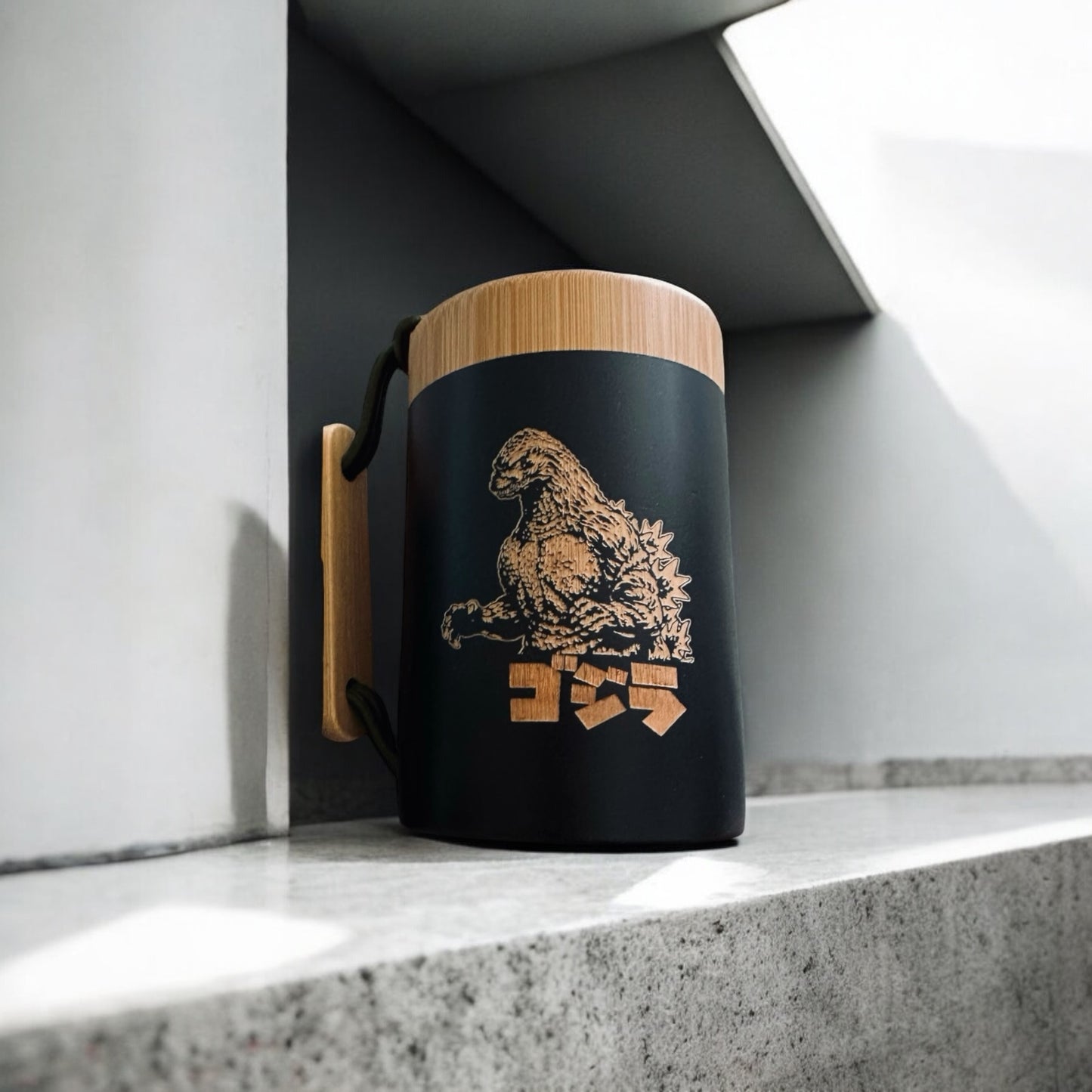 《 對杯 》元泰竹藝社 竹製馬克杯 哥吉拉