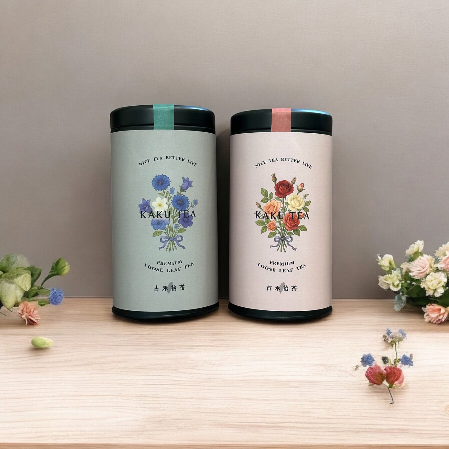 【限量茶罐】【茶葉禮盒】花語拾光 原葉臺灣茶罐