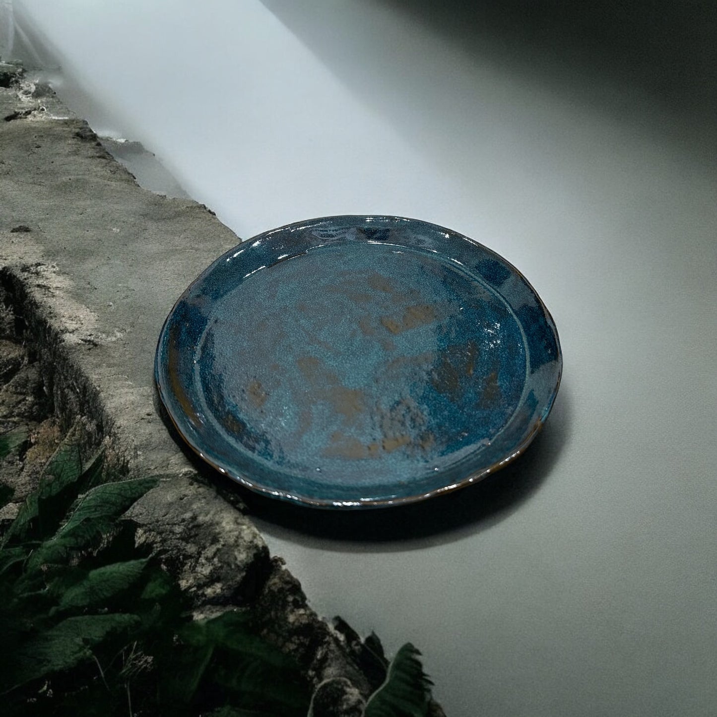 《 好人製陶 》手工陶盤 海藍大地