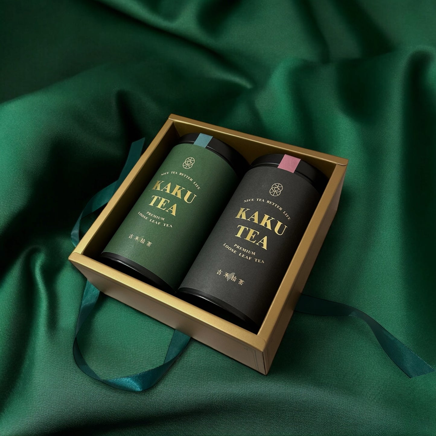 【經典禮盒】【茶葉禮盒】 莫蘭迪綠金 雙茶罐