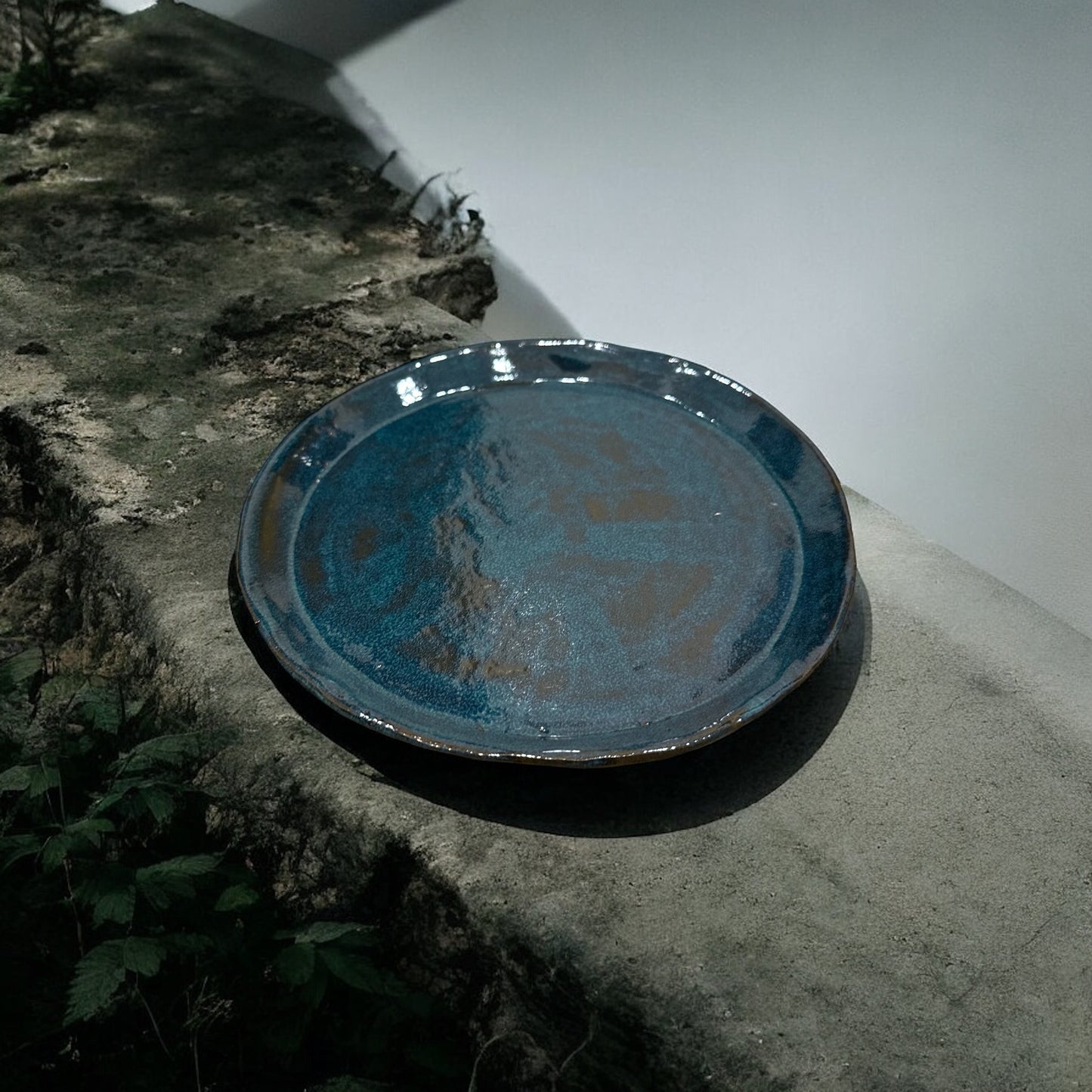 《 好人製陶 》手工陶盤 海藍大地