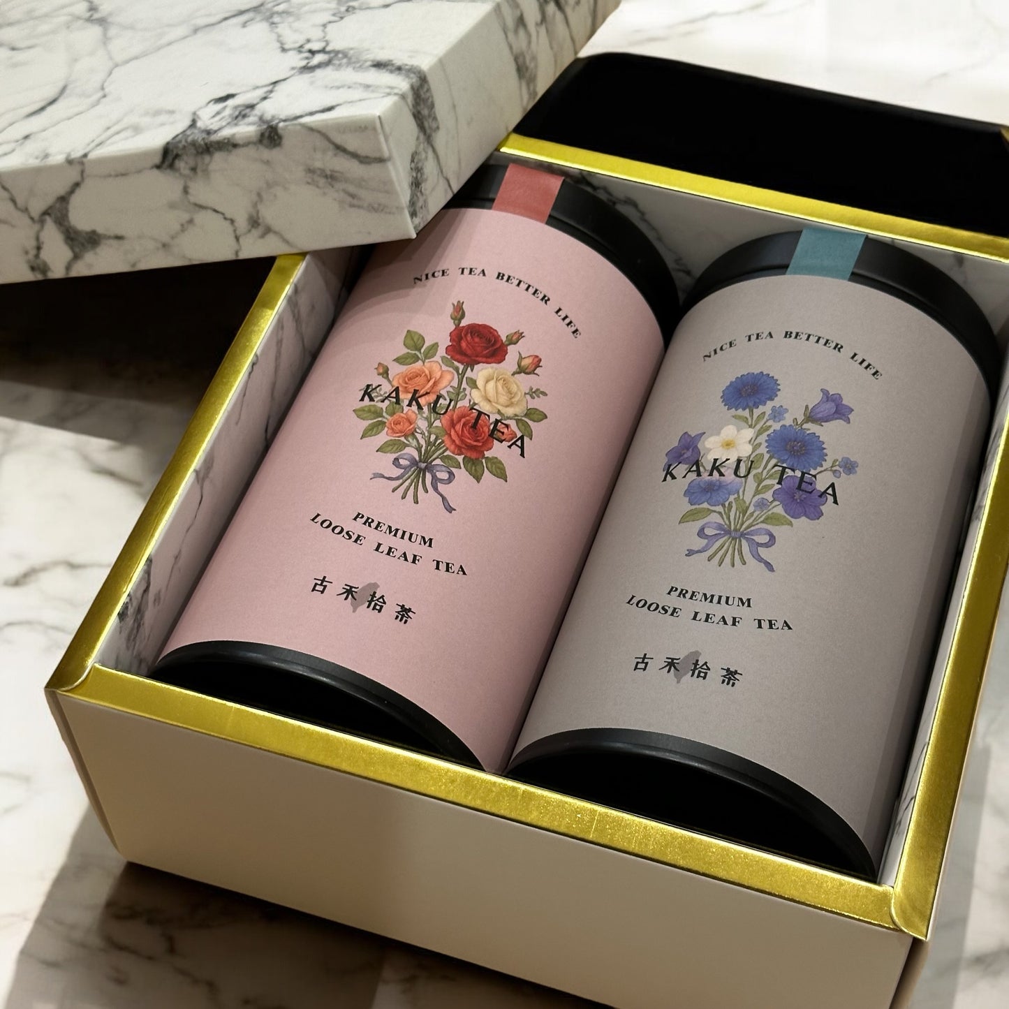 【限量茶罐】【茶葉禮盒】花語拾光 原葉臺灣茶罐
