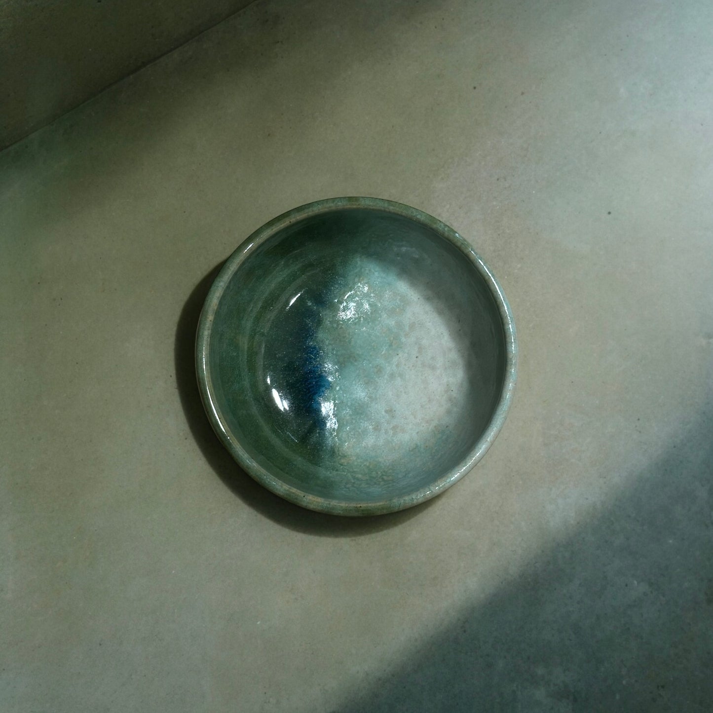 《 添興窯 》手工陶碗 山林綠