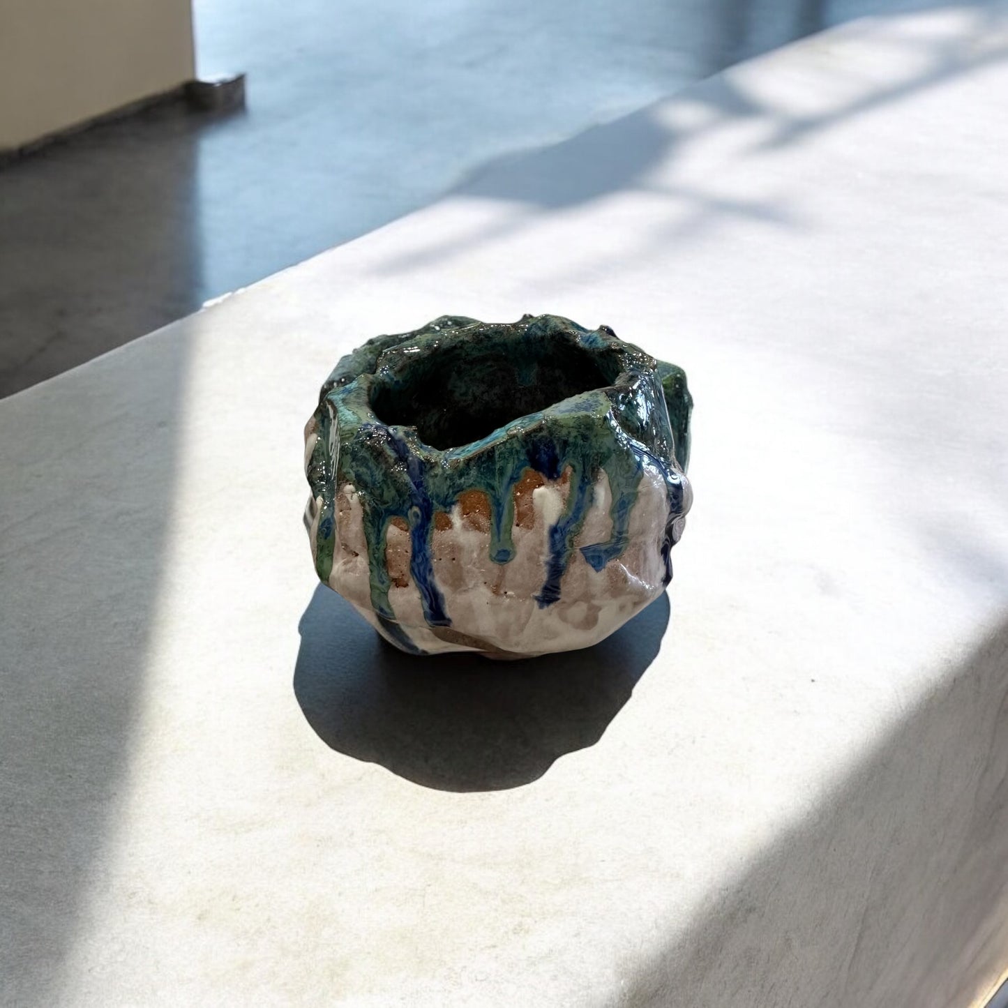 《 好人製陶 》手工盆器 藍釉之雲