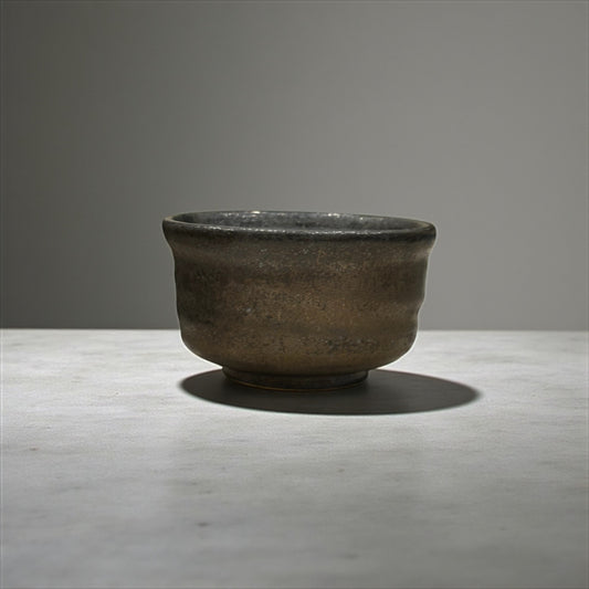 《 吉時雨陶藝 》 手工茶碗 咖啡墨金