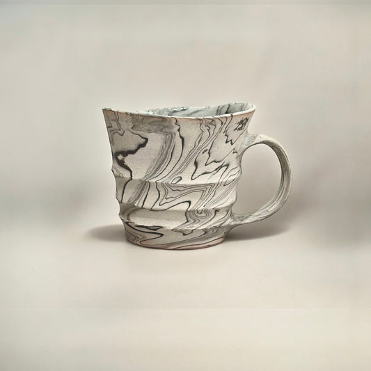 "Japanese Pottery" Handmade Pottery Mug ( White Nerikomi )