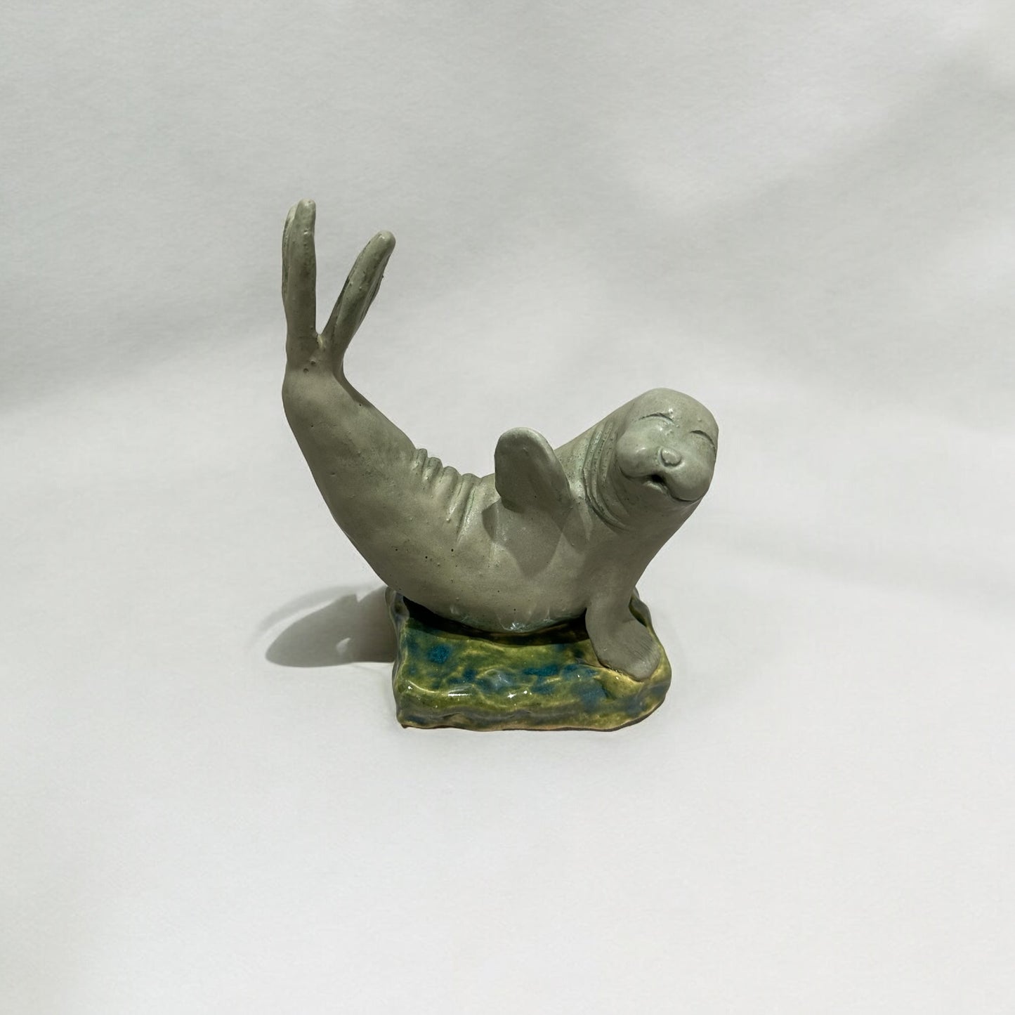 KAKU Ceramic" Handmade pottery Sculpture ( Baby Seal  )