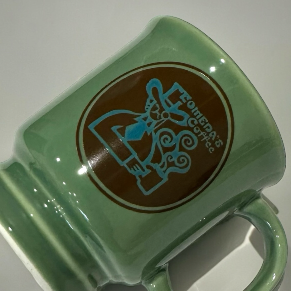 "Japanese Pottery" Komeda's Coffee cup ( green ) 