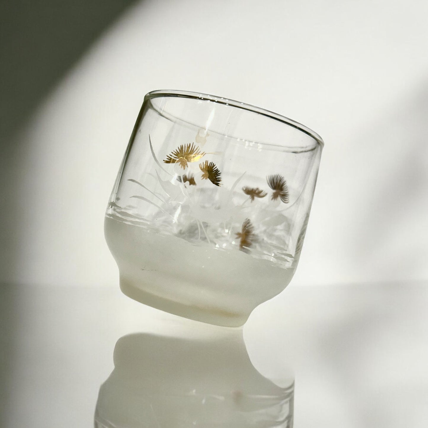 "Japanese cup" Glasscup ( Dandelion Pattern )