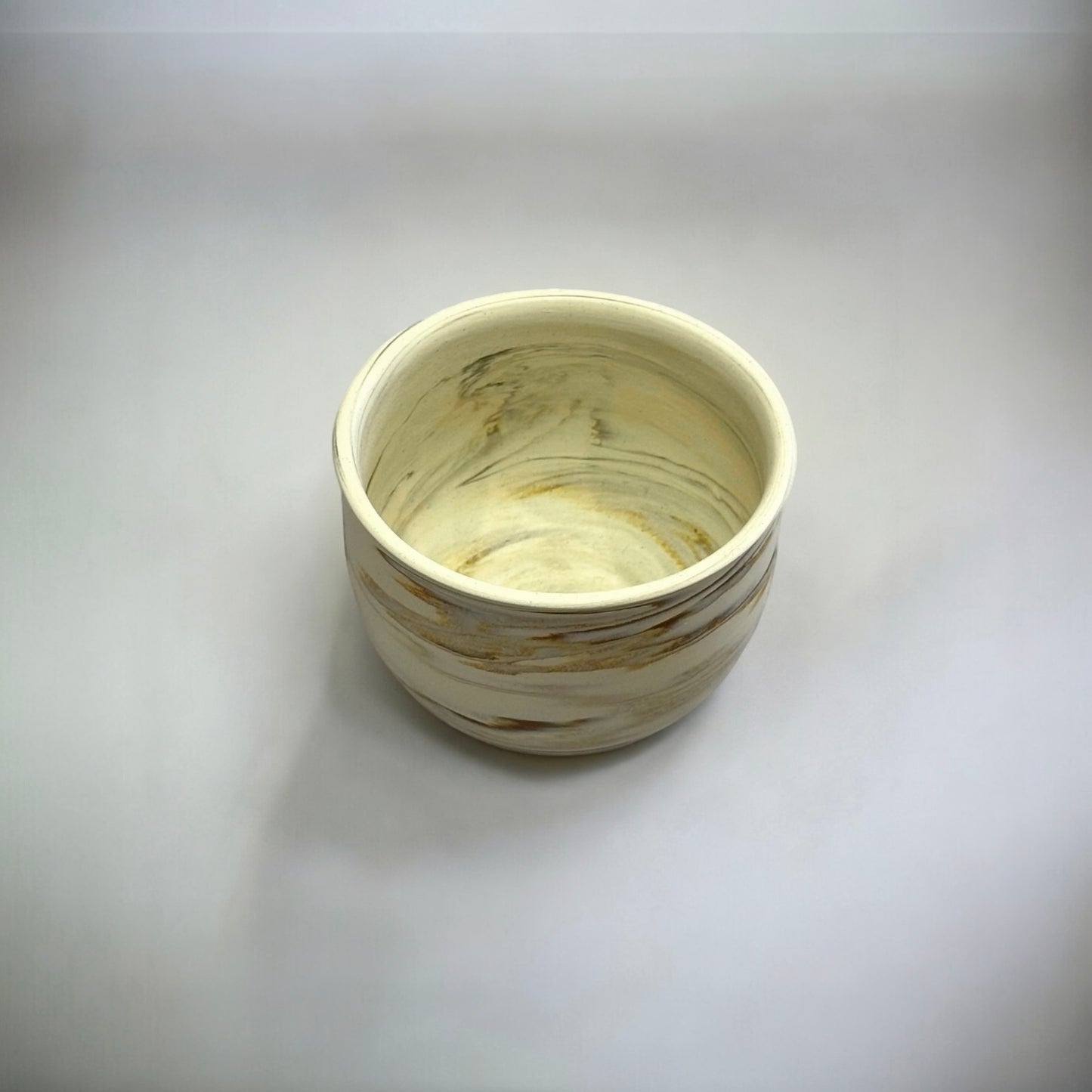 "Japanese Pottery" Pottery Cup ( Nerikomi - Zebra White )