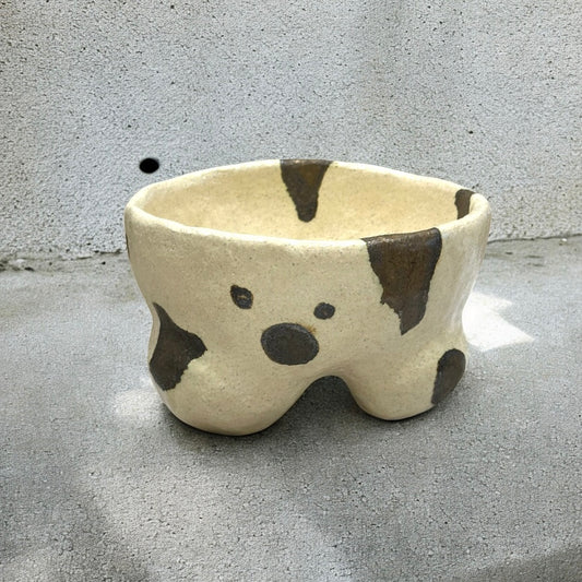 《 好人製陶 》手工陶盆 乳牛斑紋
